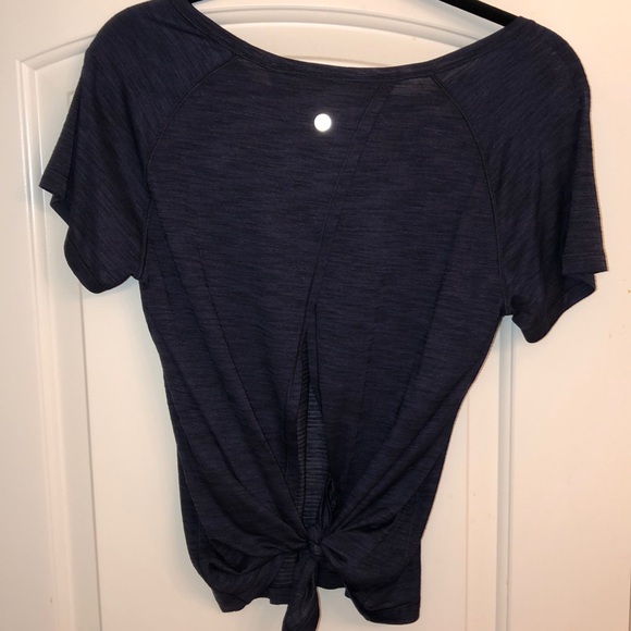 lululemon athletica Tops - LULULEMON dark purple short sleeve with tie back